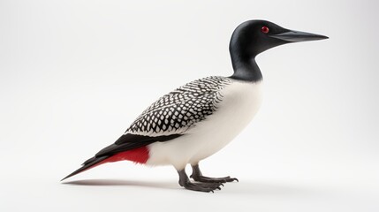 Canvas Print - Graceful Loon: Beautiful Bird on a White Background