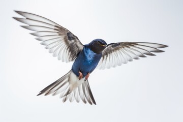 Wall Mural - Elegant Swallow: Beautiful Bird on a White Background