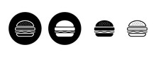 Burger Icon Set Illustration. Burger Sign And Symbol. Hamburger
