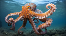 Octopus Photo Illustration, Generative Ai