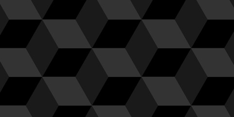 Abstacts Black cube geometric seamless background. Seamless blockchain technology pattern. Vector iilustration pattern with blocks. Abstract geometric design print of cubes pattern.