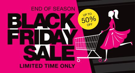 black friday sale banner layout design, vector illustration