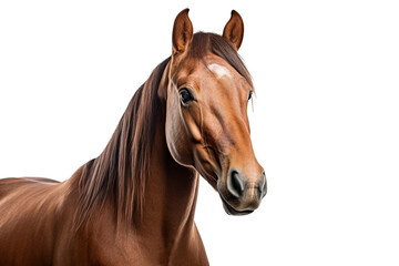 Wall Mural - a beautiful horse portrait on a white background studio shot isolated PNG