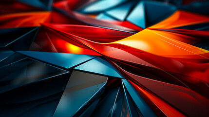 Wall Mural - Contemporary Digital 3D Art Background with Copy Space