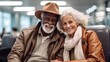 © visoot - Elderly couples in the waiting area before check-in at airport.
