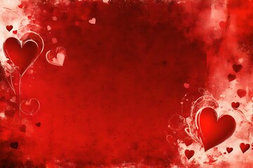 Wall Mural - Abstract red grunge for valentine background with space