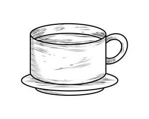 Sticker - coffee cup draw ceramic