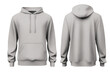 © JetHuynh - Set of grey front and back view tee hoodie hoody sweatshirt mockup temple white background