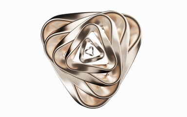 Sticker - Metallic golden curve geometry background, 3d rendering.