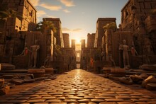 Stunning Temple Of Karnak In Luxor, Generative AI