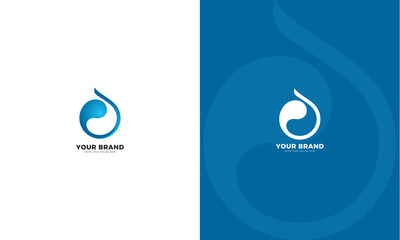 Canvas Print - Water letter d logo. Vector graphic design