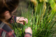 © Phoebe - young female agronomist pasture in a field on a farm in australia, woman working in agriculture in spring