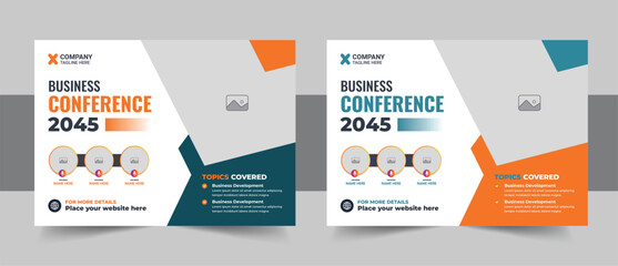 Wall Mural - corporate abstract live webinar and corporate horizontal business conference flyer template and annu