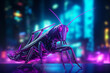 grasshoppers in the background of a robot city