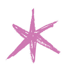 Wall Mural - shape elements, abstract. graphic pink stars among scribble doodles, color collage. flat vector illu