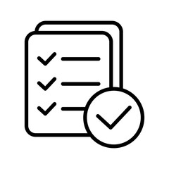 Wall Mural - thin line checklist, report icon on white background