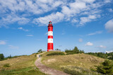 Fototapeta  - Nordseeinsel Amrum, in den Dünen der Leuchtturm vor blauem Himmel