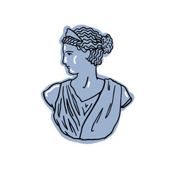 Wall Mural - Blue Modern Trendy Ancient Greek Statue 