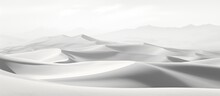 Black And White Picture Of Mesquite Flat Sand Dunes And Desert With Mountains In The Distance Found In Death Valley National Park California