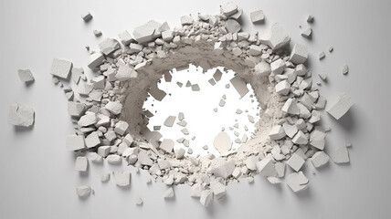 Wall Mural - hole in the white wall, light from the hole abstract background, freedom, idea, discount.