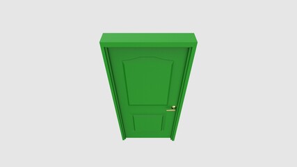 Sticker - isolated door illustration 3d rendering