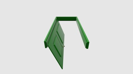 Sticker - isolated door illustration 3d rendering