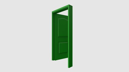 isolated door illustration 3d rendering