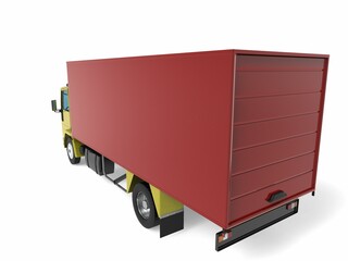 truck van transport isolated 3d rendering illustration on a white background