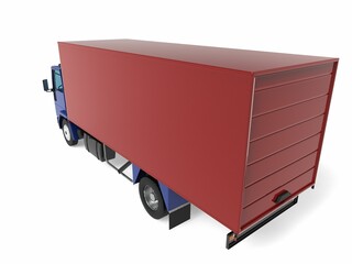 truck van transport isolated 3d rendering illustration on a white background