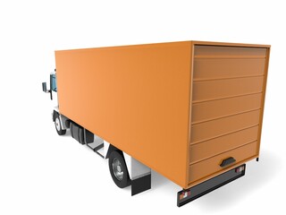 truck van transport isolated 3d rendering illustration on a white background