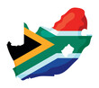 south africa flag and map