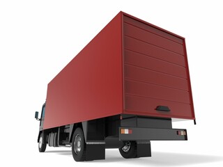 truck van transport isolated 3d rendering illustration on a white background