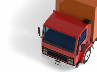 truck van transport isolated 3d rendering illustration on a white background