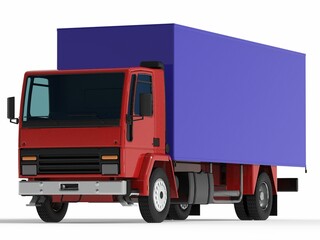 truck van transport isolated 3d rendering illustration on a white background