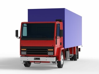 truck van transport isolated 3d rendering illustration on a white background