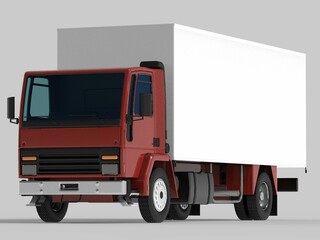 truck van transport isolated 3d rendering illustration on a white background