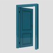 © Urieleich/Wirestock Creators - wooden interior door illustration different open closed isolated white background
