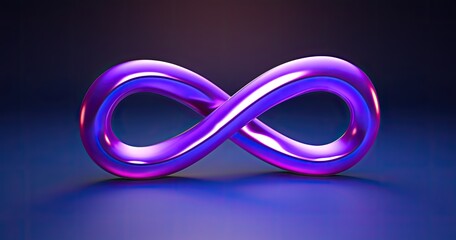 Wall Mural - infinity geometric objects symbol on a purple background