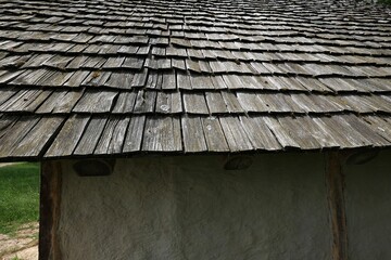 Sticker - Traditional wooden roof tile of the old house