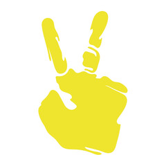 Poster - handprint paint color peace symbol