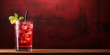 Close-up Of Red Drink With Copy Space Background