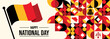 Belgian National Day banner Square shape is suitable for social networks. Vector illustration.

