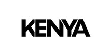 Kenya Emblem. The Design Features A Geometric Style, Vector Illustration With Bold Typography In A Modern Font. The Graphic Slogan Lettering.
