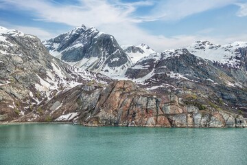 Canvas Print - Breathtaking view of the majestic College Fjord in Alaska.