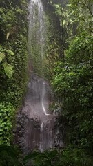 Wall Mural - Vertical shot of a beautiful flowing waterfall in Bali, Indonesia