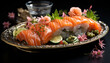 Freshness on a plate Sashimi, nigiri, maki sushi, seafood delight generated by AI