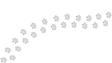 Animated Cat Silver Tracks. A Cat's Gray Paw Print Appears Take Turns In A Row. Looped Video. Vector Flat Illustration Isolated On The White Background