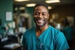Black Man Medical Assistant Professional Employment Workplace Background Generative AI