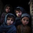 Sad children Pakistanis boys and girls-