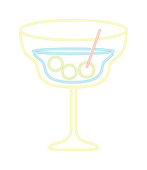 Poster - neon cocktail with olive